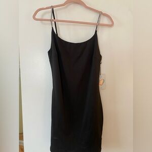 IRIS Black Stretch Mini Dress with Crystal Embellished Straps NWT SZ MEDIUM